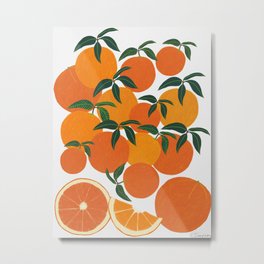 Orange Harvest - White Metal Print | Flowers, Oranges, Painting, Floral, Leannesimpson, Flower, Eat, Fruit, Pattern, Botanical 