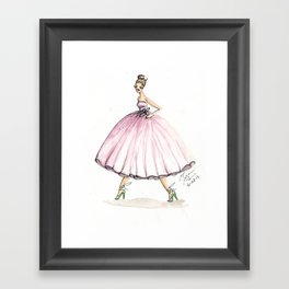Sweet Pink Dress Watercolor Dress Framed Art Print