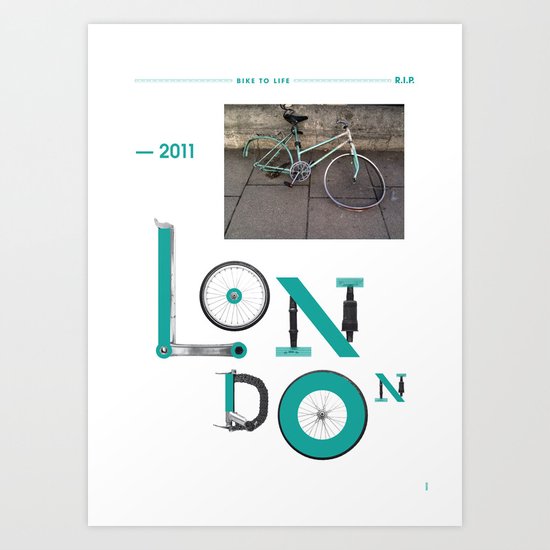Bike to Life - London Art Print