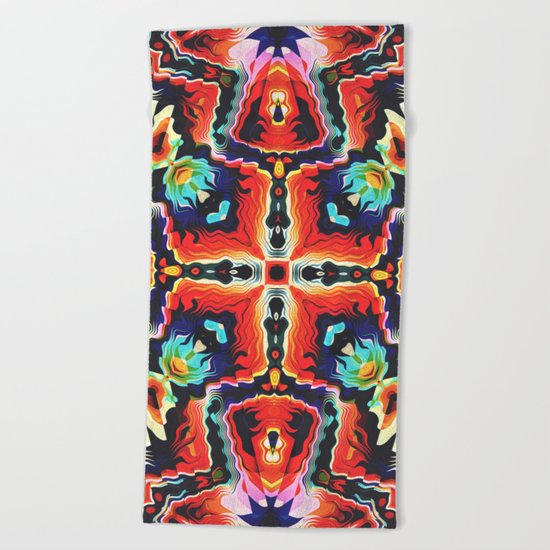 Colorful Tribal Pattern Beach Towel