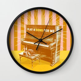 PLAY A SONG FOR ME Wall Clock | Keys, Musical, Rock, Play, Pink, Musician, Animal, Ivory, Pretty, Music 