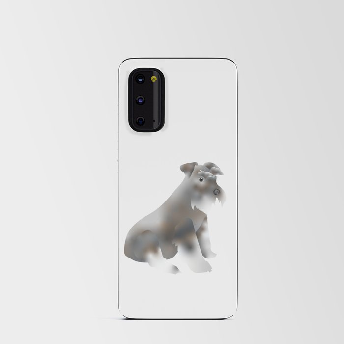  schnauzer breed dog isolated in digital drawing Android Card Case