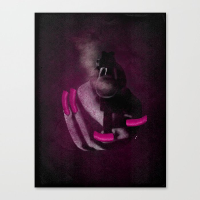 Bang Bang Gun Smoke  Pink Grunge Nails  Canvas Print