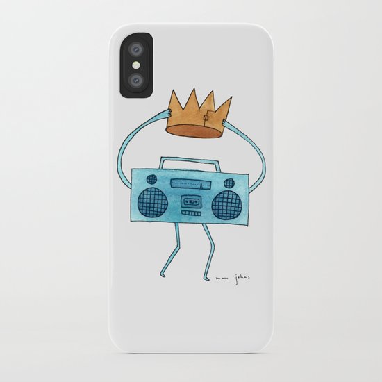 boombox holding a paper crown iPhone Case