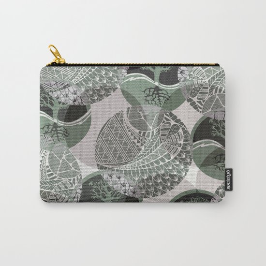Zentangle and Tree Motifs in Circles Carry-All Pouch