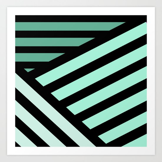 STRIPED {MINT} Art Print