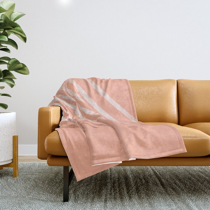 Sweet Life Swipes Peach Coral Shimmer Throw Blanket