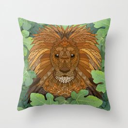Lion King of the Jungle Throw Pillow