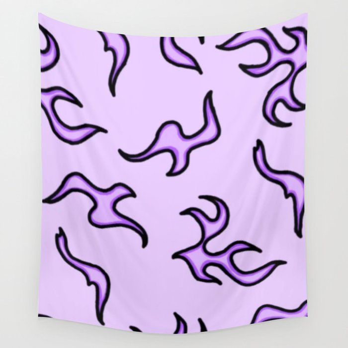 Purple Flames Wall Tapestry