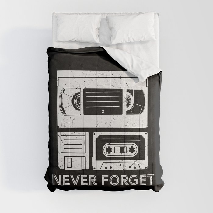 Never Forget VHS Cassette Floppy Funny Comforter