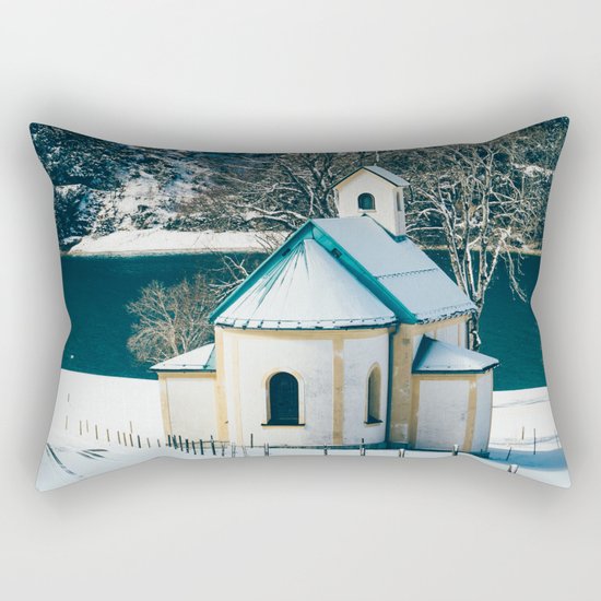Achensee Winter Lake Church Rectangular Pillow