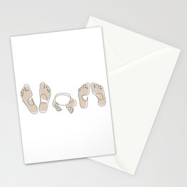 Beige Family Feet Stationery Card