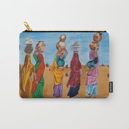 Indian women chit chatting and gossiping while crossing a desert to fetch some water by Abha Carry-All Pouch
