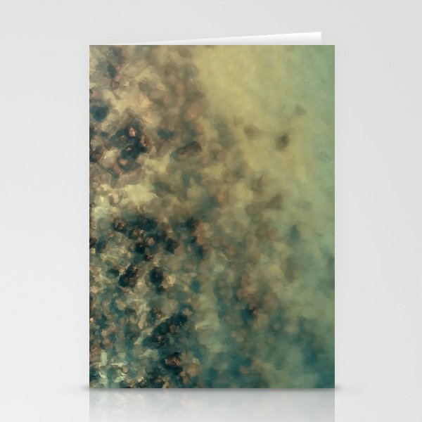 /// Light Play /// Drone aerial of a shallow rocky shoreline south east Queensland Stationery Cards