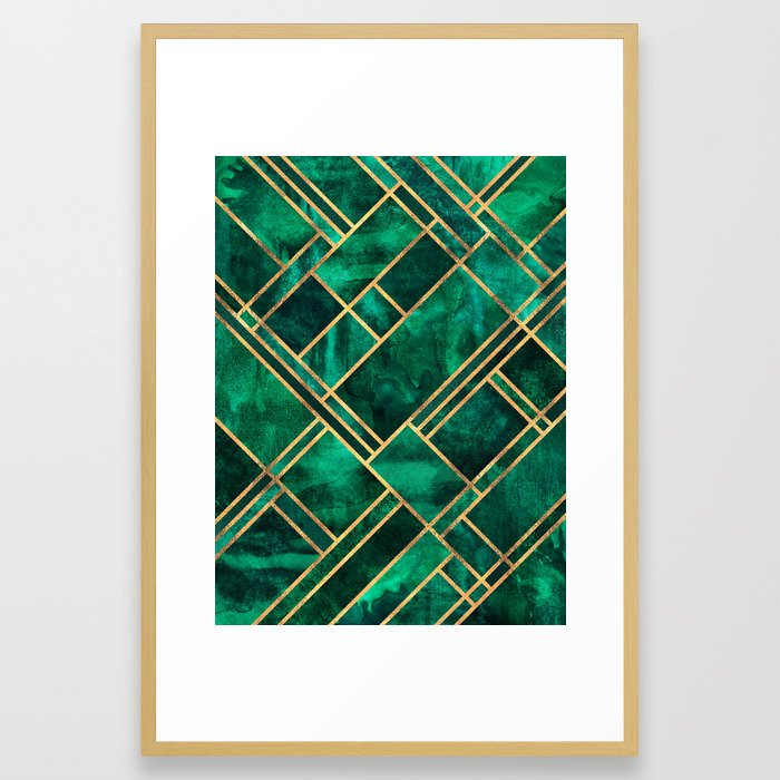 Emerald Blocks Framed Art Print