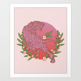 Pink tiger of love Art Print