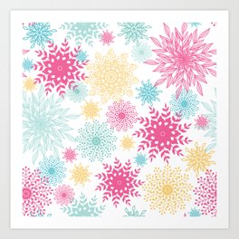 Colorful Abstract Flowers Pattern Art Print