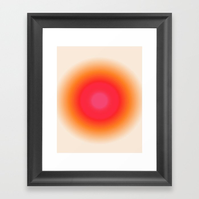 Orange Glow Gradient Aura Framed Art Print