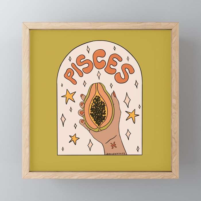 Pisces Papaya Framed Mini Art Print
