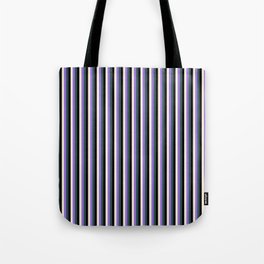 [ Thumbnail: Purple, Dark Slate Gray, Black & Beige Colored Lined/Striped Pattern Tote Bag ]