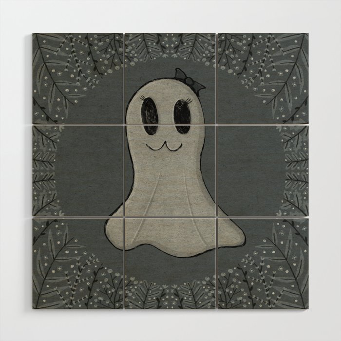 Spooky Ghost Girl Wood Wall Art