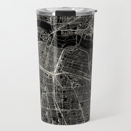 USA, Sacramento City Map - Aesthetic - Black and White Travel Mug
