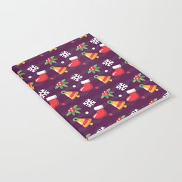 Socks Bauble Pattern Christmas Gift Snowflake Notebook