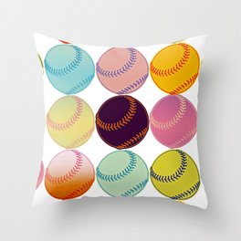 Pop Art Baseballs Throw Pillow