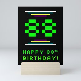 [ Thumbnail: 88th Birthday - Nerdy Geeky Pixelated 8-Bit Computing Graphics Inspired Look Mini Art Print ]