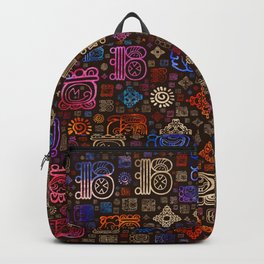 Mayan glyphs and ornaments pattern #3 Backpack