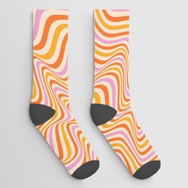 Warm Retro Wave Pattern Socks