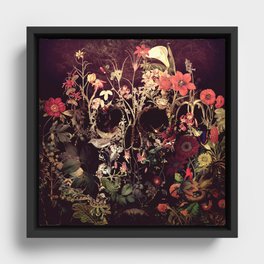 Bloom Skull Framed Canvas