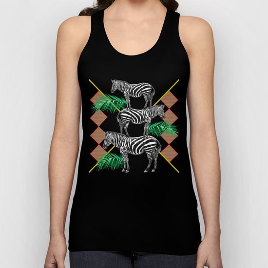 zebras in the jungle Unisex Tank Top