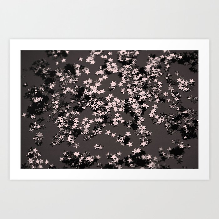 Blush Glitter Stars #2 (Faux Glitter) #shiny #decor #art #society6 Art Print