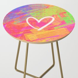 Heart on colorful background Side Table