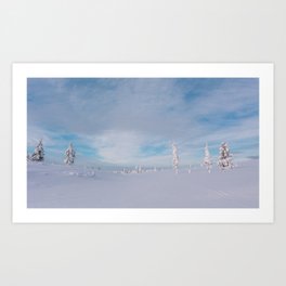 Magical Snow Landscape near Saariselkä, Finland, Lapland in Winter || Nature Art print Art Print