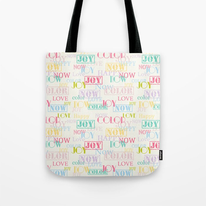 Enjoy The Colors - Light pastel colors modern abstract typography pattern  Tote Bag