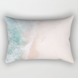 Aerial Ocean Beach photography - pastel sea travel photo Rectangular Pillow