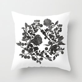 Berry/Clover Throw Pillow