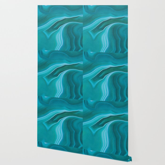 Agate Sea Green Texture Wallpaper By Catyarte Society6