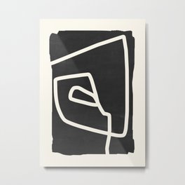 abstract minimal 57 Black & White Metal Print | Contemporary, Abstract, Thingdesign, Home Decor, Line Art, Illustration, Modern, Drawing, Linedrawing, Simple 