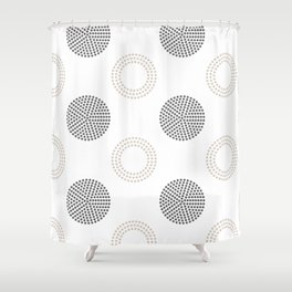 Pale Taupe Gray White Circle Polka Dot Pattern Pairs Dulux 2022 Trending Colour Artist's Brush Shower Curtain