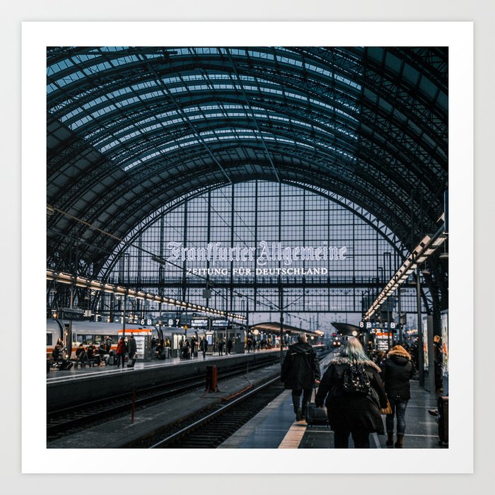 Germany Photography - Train Station In Central Frankfurt Art Print
