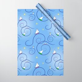 Sailboats & Swirls Wrapping Paper
