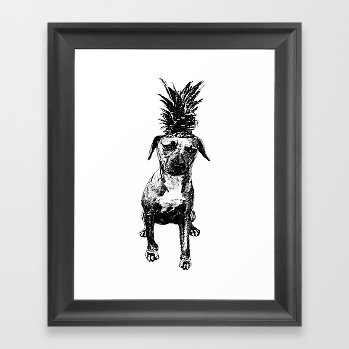 Pineapple Pup Framed Art Print