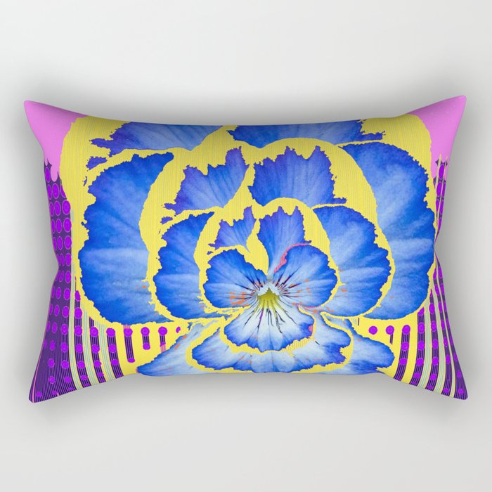 Abstract Blue Pansy Lavender-Purple Art Rectangular Pillow