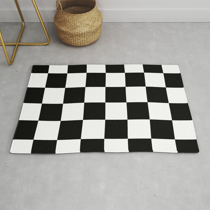 Black and white Checkered Rug