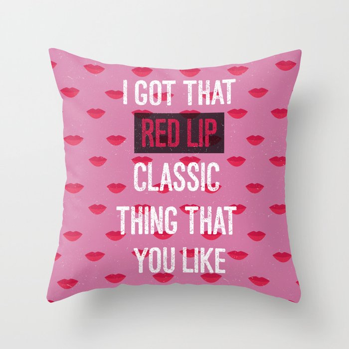 Red Lip Classic Throw Pillow