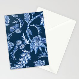 ROYAL BLUE BATIK FLORAL Stationery Cards