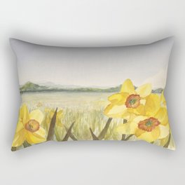 Flowers in a field Rectangular Pillow